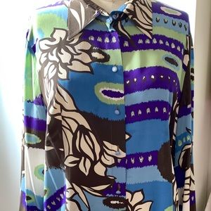 Escada multi colour silk blouse